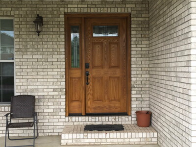 Exterior Door with Sidelite and Electronic Deadbolt by Doors-N-More