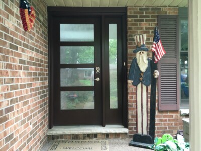 Exterior Door with Sidelite and Electronic Deadbolt by Doors-N-More